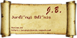 Jurányi Bónis névjegykártya
